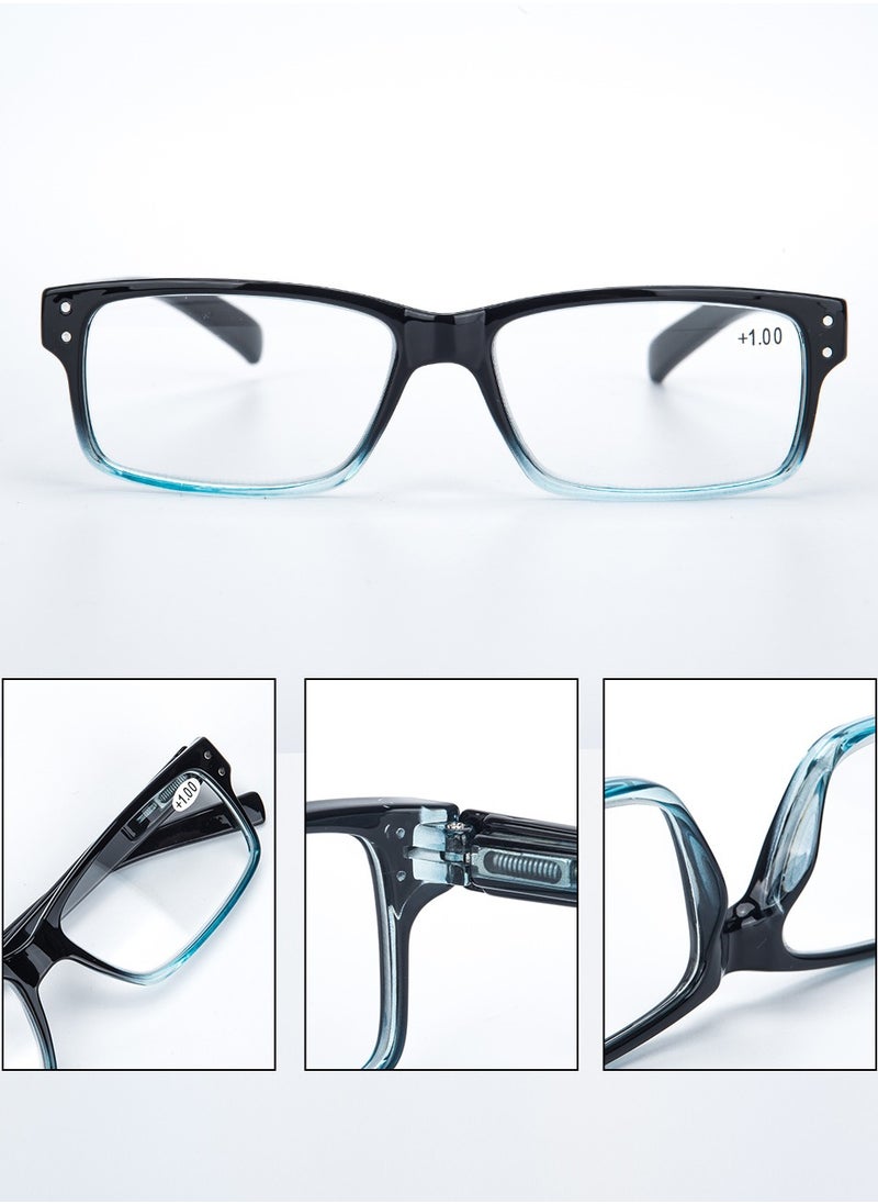 LANLANG - LANLANG 3-Pack Reading Glasses for Men Spring Hinge 3 Colors Clear Lens including 1.0-3.5 diopters L-L007 - Image 1
