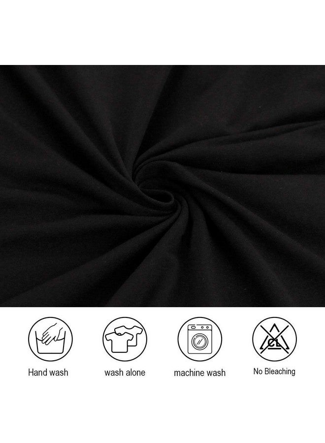BRIDA ® Polyester Blended Elastic Stretchable Solid Dining Chair Covers - Set of 4 (Plain Black, Standard size) - Image 5