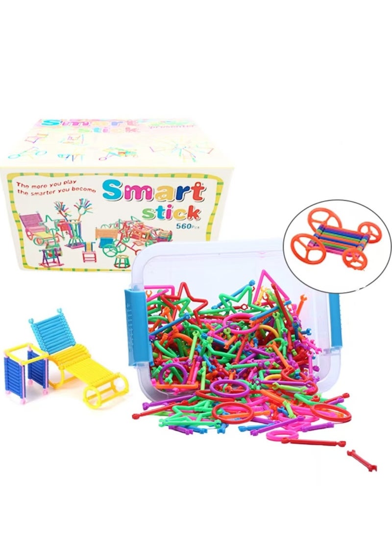 Generic - 560 PCS Smart Sticks Building Toy Building Blocks Different Shape Educational Construction Engineering Set 3D Puzzle, Interlocking Creative Connecting Kit - Image 1