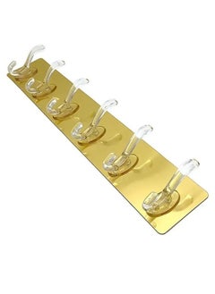 Generic 6 Hooks Multifunctional Self Adhesive Wall Hanger No Drilling Bathroom Strong Adhesive Towel Hanger  - Image 5