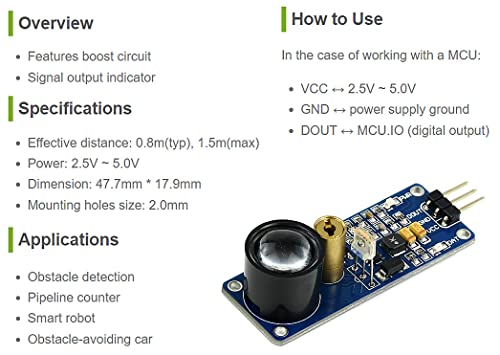 Waveshare Laser Receiver Module Laser Sensor Module Transmitter Module for AVR PIC, Compatible with Raspberry Pi 5/4B/3B/Zero/Zero W/Zero 2W/Pico/Pico W/Pico WH - Image 3