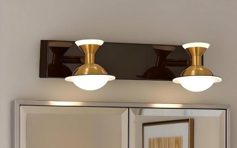 FILLISKA® 3 in 1 Double Wall spot/Picture/Display/Mirror Light with Adjustable Head and Colour Changing Function (BlackGold-6513) - Image 1