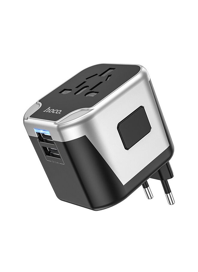Hoco HOCO AC5 Level 12W Dual USB Port EU/UK/US/AUS Plug 4 in 1 Socket Universal Travel Conversion Charger  - Image 3