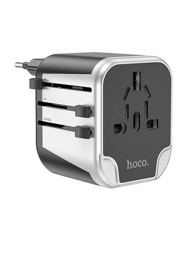 Hoco HOCO AC5 Level 12W Dual USB Port EU/UK/US/AUS Plug 4 in 1 Socket Universal Travel Conversion Charger  - Image 1