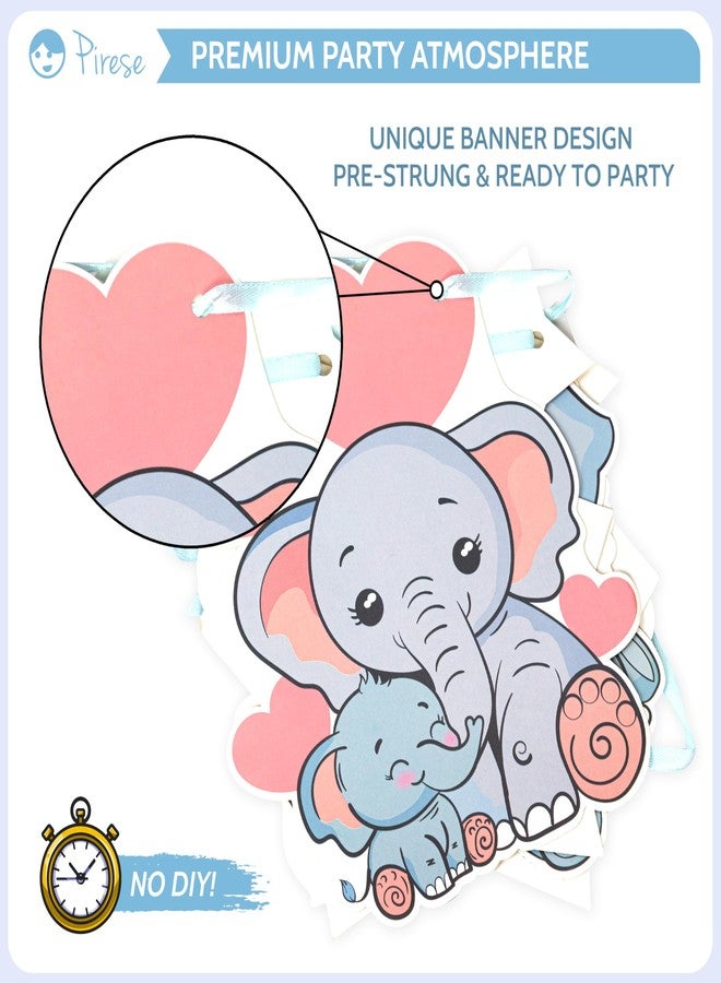 Pirese Elephant Birthday Banner Kit, Baby Elephant Party Decorations with Balloons, Cute First Birthday Decor for Boys or Girls, Jungle Safari Baby Shower Supplies - Image 5