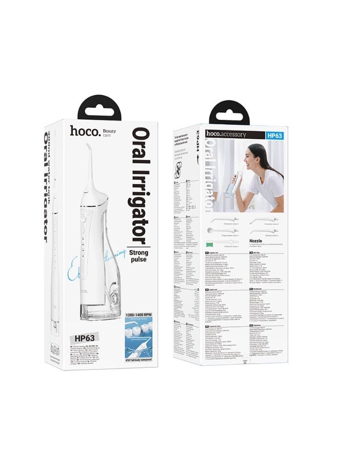 Hoco HP-63 High-Pressure Portable Oral Irrigator with Multiple Cleaning Modes and Professional Nozzles for Deep Dental Hygiene - Image 3