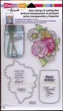 Stampendous Clear Stamps Cutting Dies Hello Birthday Mason Jar Flowers