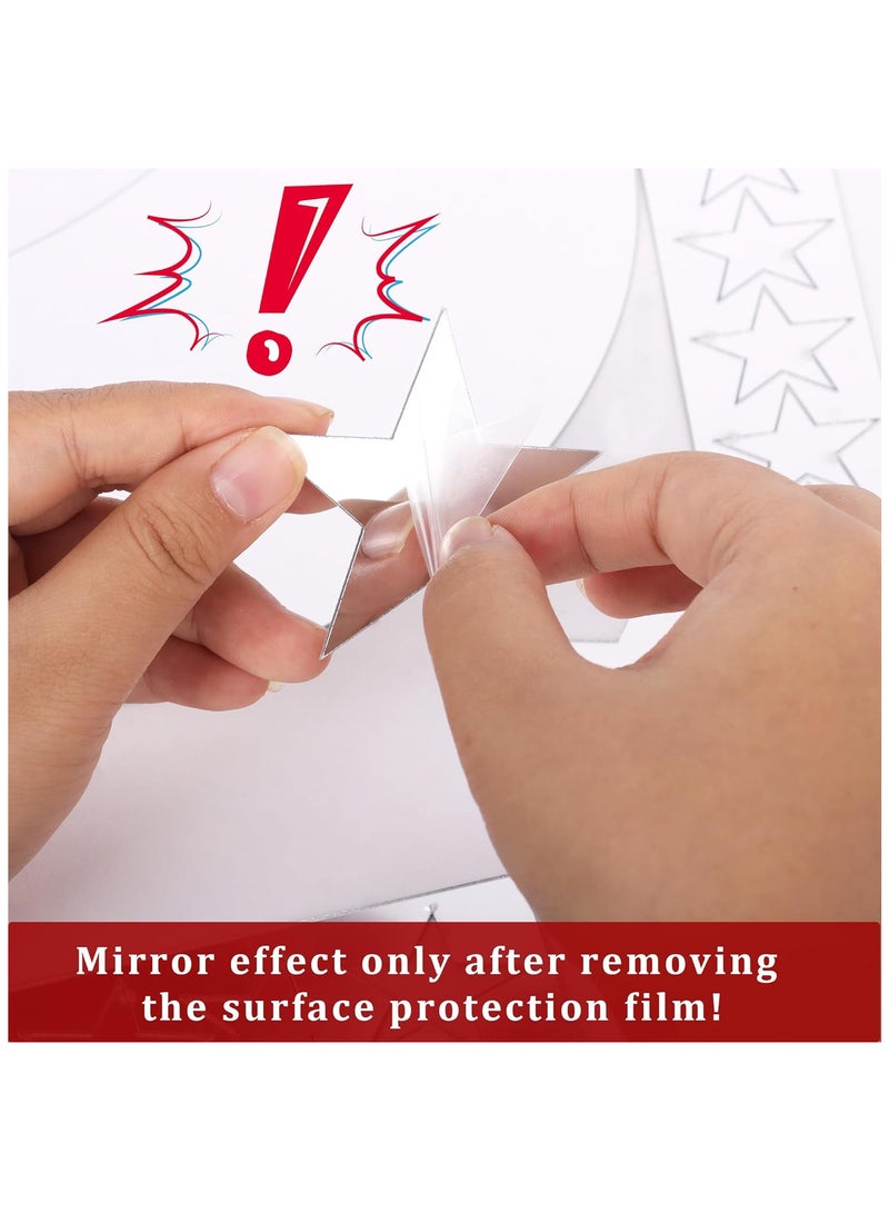 TFIXOL 20pcs Moon Stars Acrylic Mirrors - Versatile Wall Decor for Bedroom, Living Room, Office, Kitchen, Bathroom - Space-Saving Design with No Electricity Needed, Bathroom Wall Art | Modern Wall Decor | Durable Acrylic, Bathroom Decor - Image 4