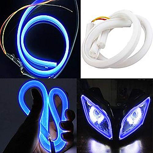 AOWBIKES Flexible 30cm Long Headlight Neon LED DRL Tube (BLUE) For Bajaj Pulsar 220 DTS-i (AOWbikesck Of 1) - Image 1