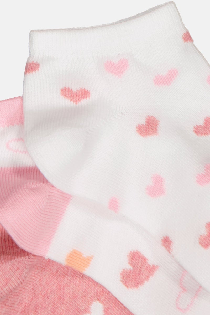 bebe Kids Girl 5 Pairs Printed Ankle Socks, Multicolor - Image 2