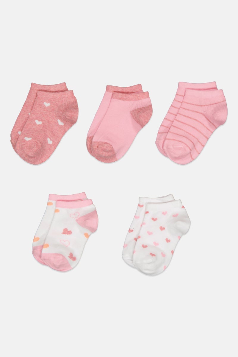 bebe Kids Girl 5 Pairs Printed Ankle Socks, Multicolor - Image 3