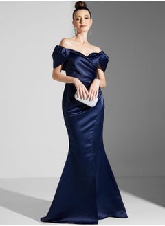 Namshi x Zena Louay Bardot Gathered Wrap Dress  - Image 5