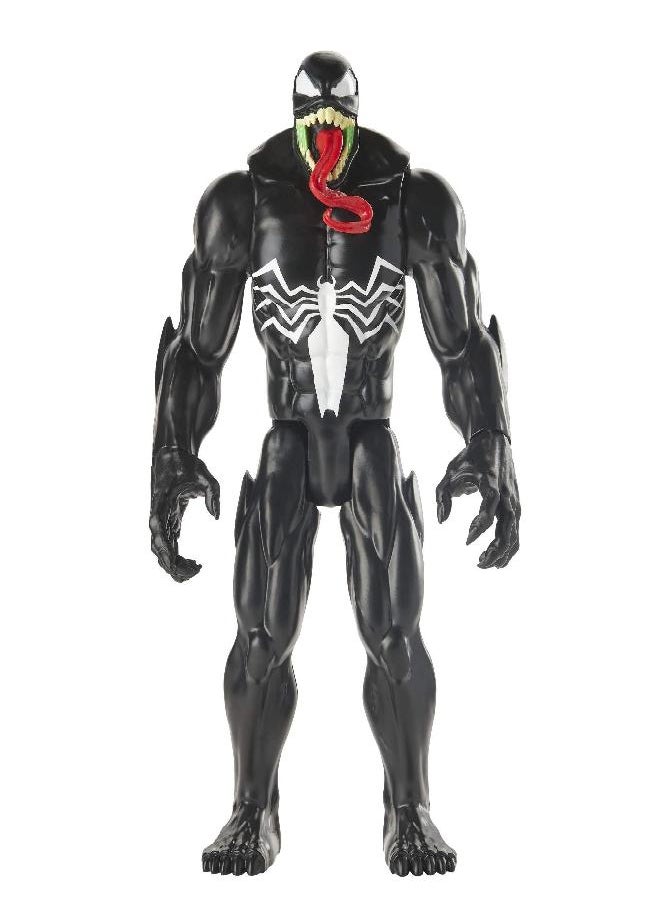 Spider-Man Spider-Man Maximum Venom Titan Hero Venom Action Figure, Inspired by The Marvel Universe, Blast Gear-Compatible Back Port, Ages 4 and Up, Black  - Image 4