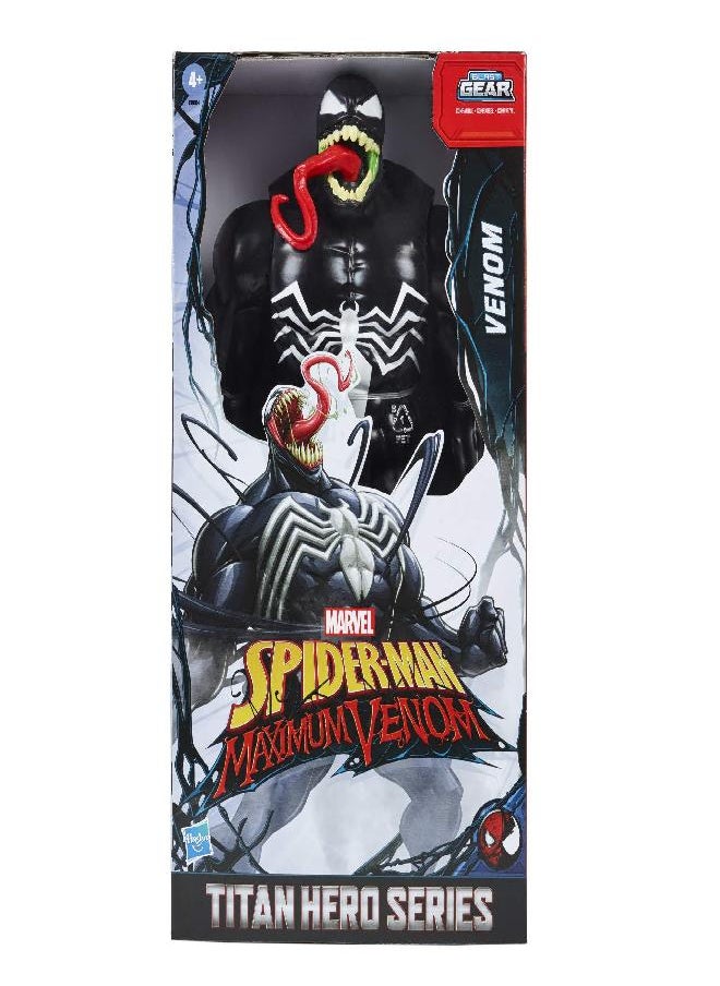 Spider-Man Spider-Man Maximum Venom Titan Hero Venom Action Figure, Inspired by The Marvel Universe, Blast Gear-Compatible Back Port, Ages 4 and Up, Black  - Image 5