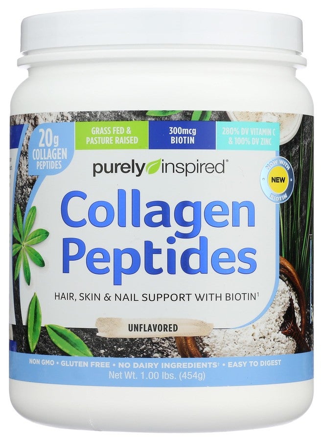 Purely Inspired Collagen Peptides, Unflavored, Keto & Paleo Friendly, Gluten Free & Non-GMO, 1 Lb, 16 Ounce (Pack of 1)