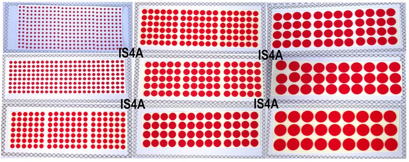 IS4A 916 Velvet Dot Bindi Tattoo Stickers Set of 9 Cards Adhesive Body Jewelry Bindis Bridal face belly Jewels Forehead round bindi for women Red