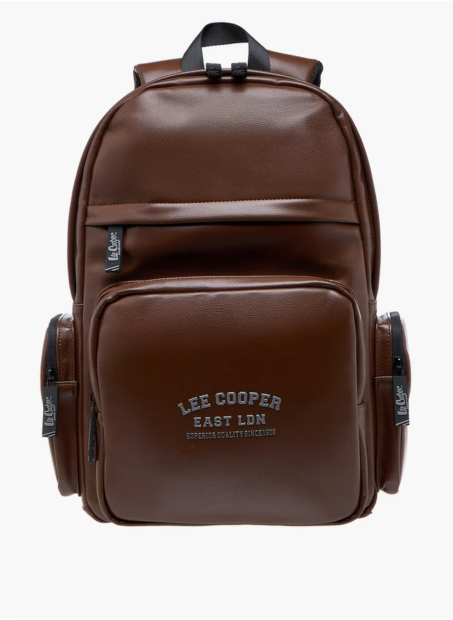 لي كوبر Men's Logo Detail Backpack with Adjustable Straps and Zip Closure - 32x45 cm