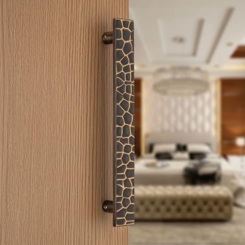 COMPASS 12" Brass Main Door Handle | Door Handles for Main Door | Pull Handles for All The Doors of House | Office | Hotels | PH-GYT (Pack of 1, Antique Finish) - Image 1