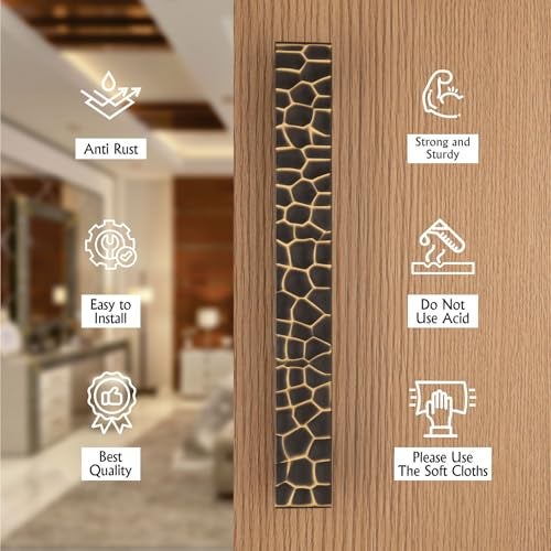 COMPASS 12" Brass Main Door Handle | Door Handles for Main Door | Pull Handles for All The Doors of House | Office | Hotels | PH-GYT (Pack of 1, Antique Finish) - Image 4