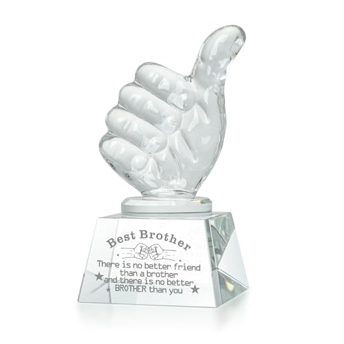 LONGWIN Gifts for Brother Adult Crystal Awards with Thumbs Up, Birthday from Sister Brother, Unique Presents - Image 1