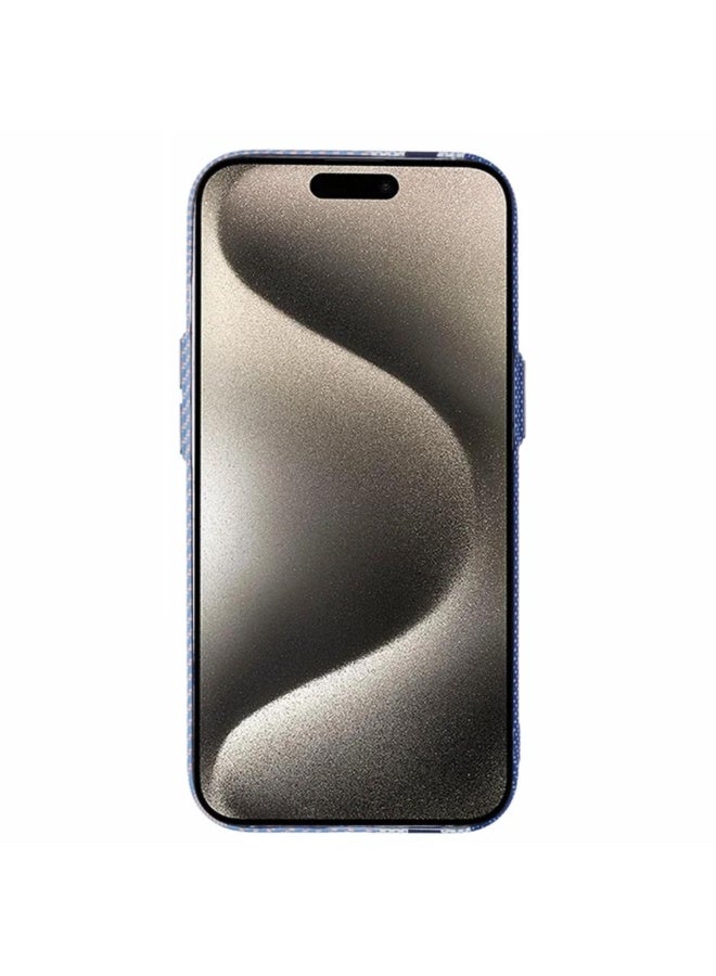 erorex Phone Case Compatible with iPhone 15 – Blue & Navy Dual Stripe Textured Protective Cover - Image 4