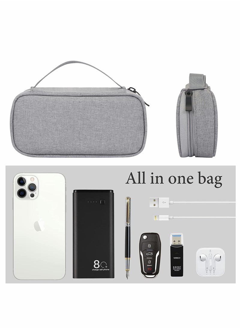 Excefore Cable Organizer Bag Travel Electronic Accessories Organizer Bag Travel Gear Storage Carrying Sleeve Pouch for USB Cable Earphones Power Banks USB Drive SD Card Charger Hard Disk Storage Bag  - Image 2