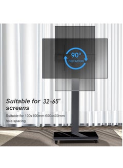FlashHawk Mobile TV Stand for 32-65 Inch Flat Curved TV with Portrait to Landscape, Height Adjustable Portable TV Stand with Wheels for Home/Office/Outdoor/Mall  - Image 3