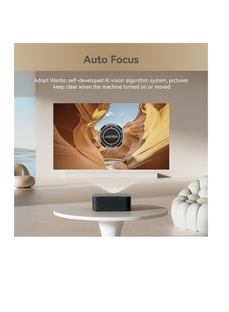 جهاز عرض ذكي X2 Max – بنظام أندرويد، سطوع 450 لومن ANSI، تركيز تلقائي، تصحيح زوايا، مكبر صوت بلوتوث، وشاشة عاكسة – أزرق - Image 2