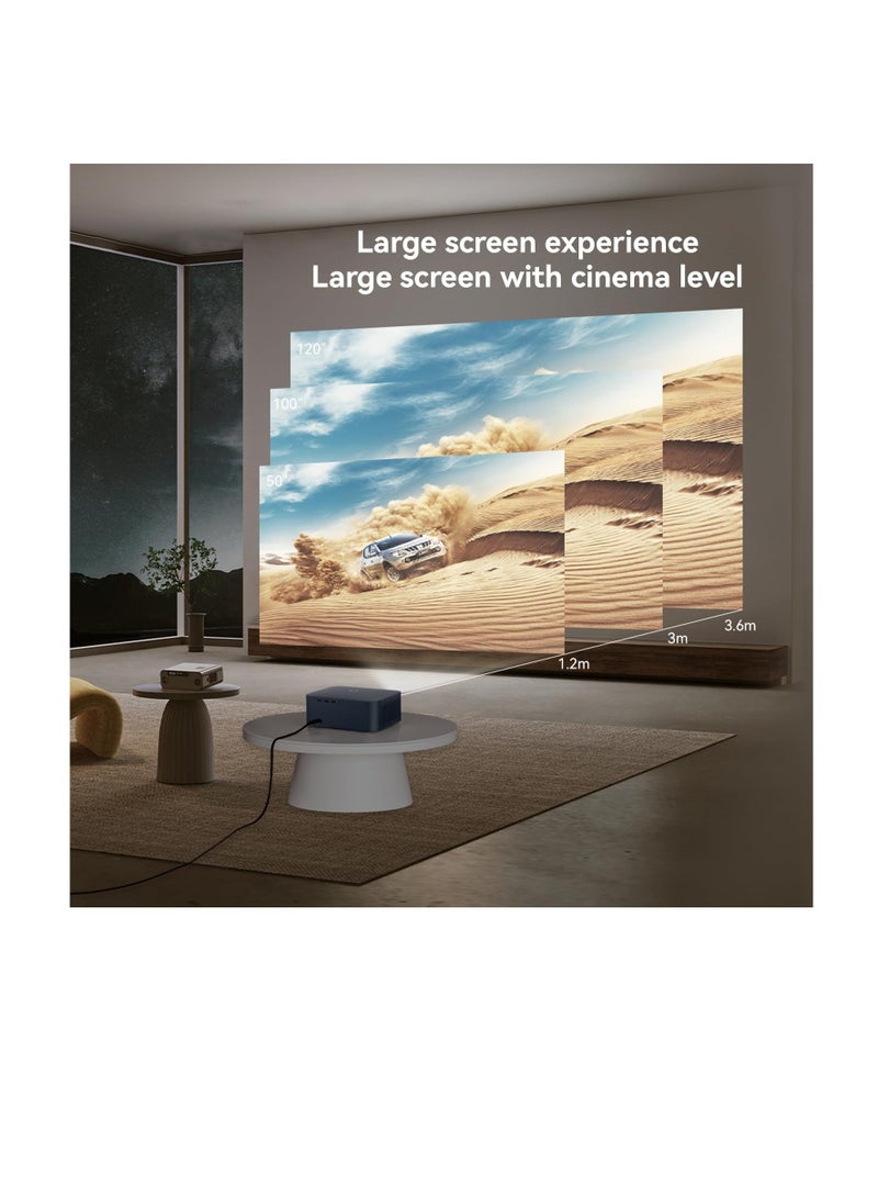 جهاز عرض ذكي X2 Max – بنظام أندرويد، سطوع 450 لومن ANSI، تركيز تلقائي، تصحيح زوايا، مكبر صوت بلوتوث، وشاشة عاكسة – أزرق - Image 5