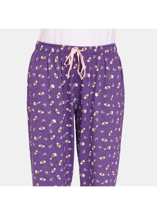 zivame Set of 2 - Zivame Printed Pyjamas with Drawstring Closure