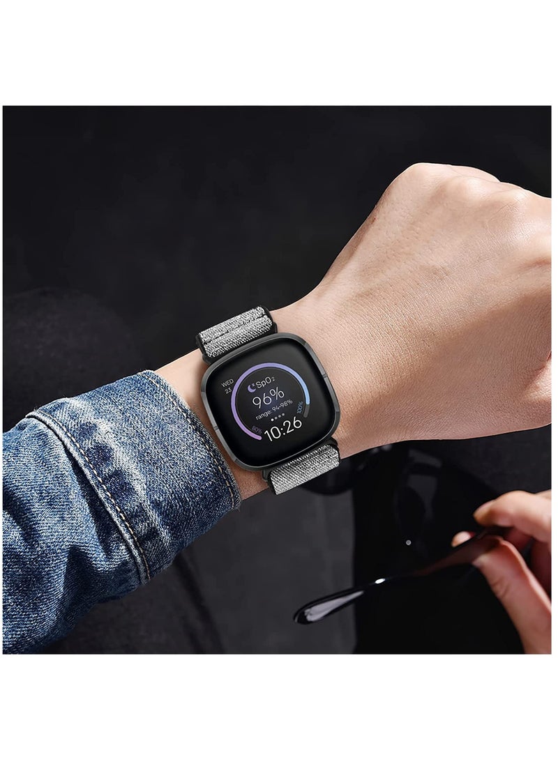 KASTWAVE - Elastic Bands Compatible with Fitbit Versa 3 / Fitbit Sense, Adjustable Nylon Replacement Straps Wristband for Fitbit Versa Smart Watch for Women Men - Image 1