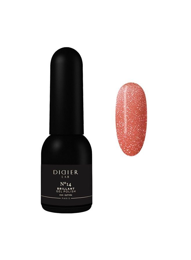 DIDIER LAB – Gel Polish Brillant No 14 – Professional Manicure Pedicure Nail Gel Polish with Sparkling Platinum Hue –Light Reflective Shimmer - Rich Pigment for Complete Nail Coverage – UV LED Lamps - Image 1