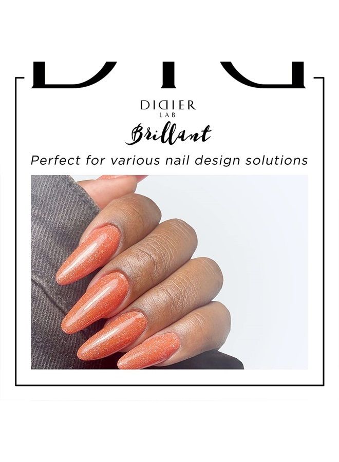DIDIER LAB – Gel Polish Brillant No 14 – Professional Manicure Pedicure Nail Gel Polish with Sparkling Platinum Hue –Light Reflective Shimmer - Rich Pigment for Complete Nail Coverage – UV LED Lamps - Image 3