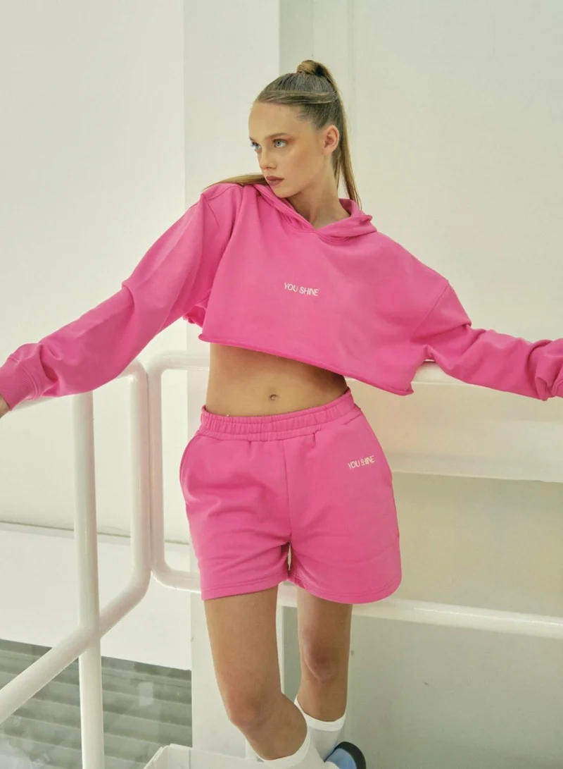 فيرجيو شورت قطن وردي سهل الارتداء