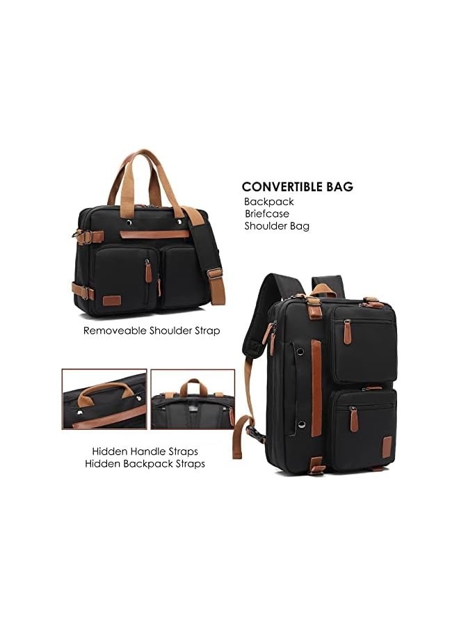 PROMASS Laptop Backpack Briefcase Shoulder Bag 3 in 1 Convertible Bag Messenger Bag for Bussiness School and Travel for Men Women  - Image 2
