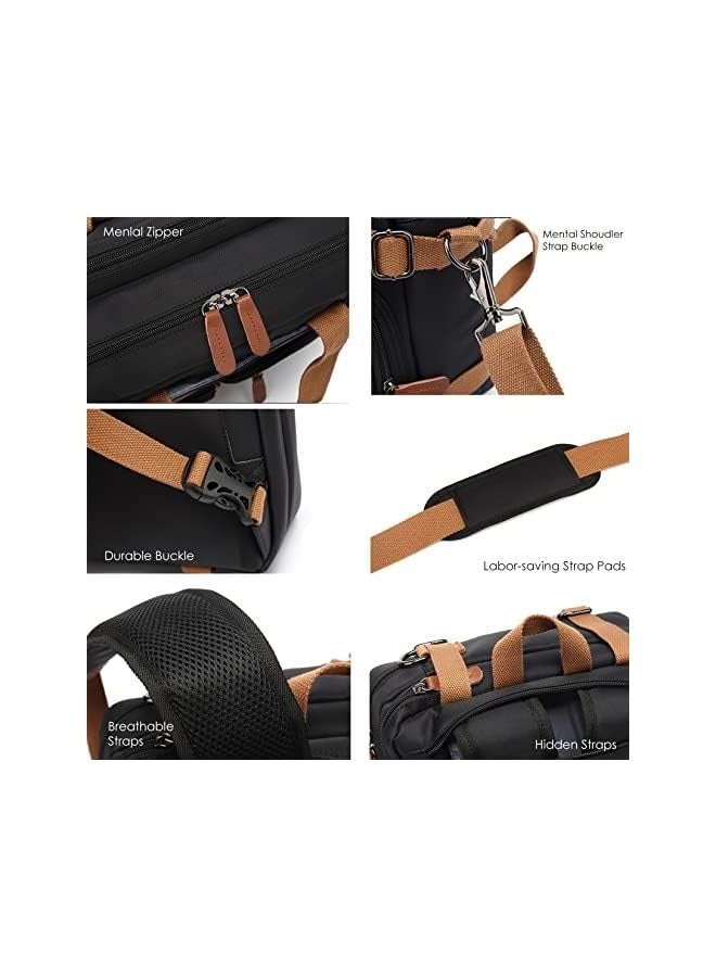 PROMASS Laptop Backpack Briefcase Shoulder Bag 3 in 1 Convertible Bag Messenger Bag for Bussiness School and Travel for Men Women  - Image 4