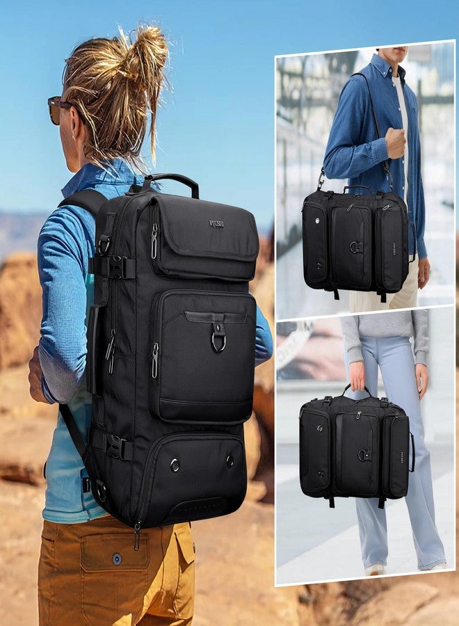 PIJUSHI Laptop Backpack for Women Men 16 inch Travel Bag Carry on Work Backpacks with Shoe Pocket USB Charging Port, Black - Image 2