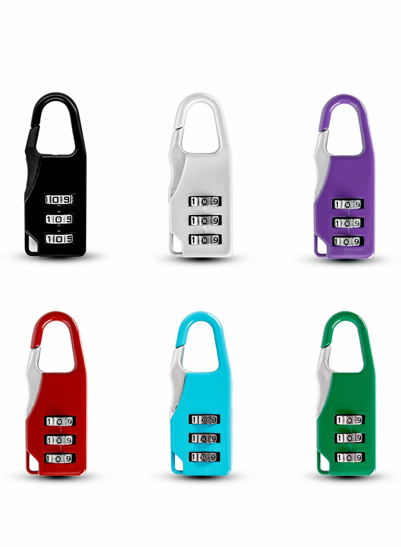 Excefore Luggage Locks, Password Travel Lock 3 Digit Sliding Colour Combination Padlocks for Travel Bag Suitcases Backpacks Storage Cabinets (6 Colors) - Image 1
