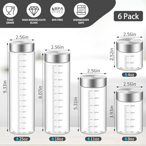 CWHHRN 4 Oz Glass Bottles, 2 Pack Glass Jar with Lid, Borosilicate Glass, Stainless Steel Lids for Juicing, Smoothies, Water Bottles, Food Storage, Shaker Bottles - Image 2
