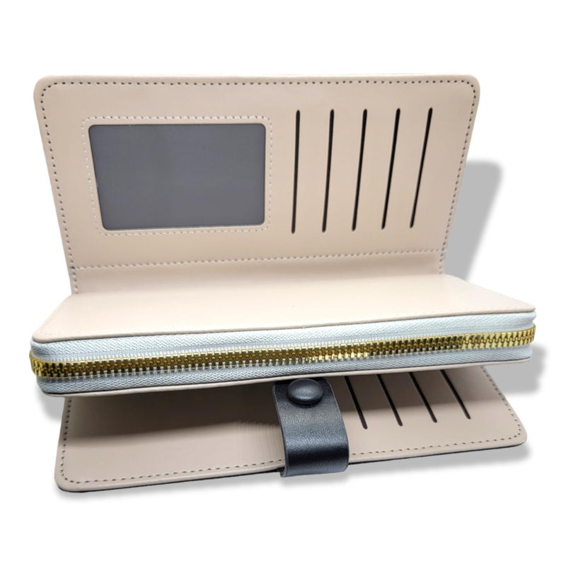 A luxurious multifunctional fold Wallet for Women 1 Zipper Large Capacity carry many cards, Hand New Korean design Phone Wallet card holder, handbag premium quality (Light Grey 20) - Image 4