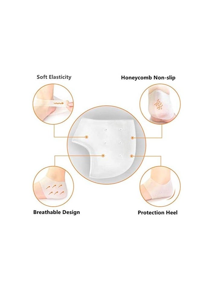 Gel Heel Protector, Gel Heel Cushion Silicon Heel Protection Pad Insoles Plantar Fasciitis Support for Women and Men - Heel Pain Relief and Pressure Relief