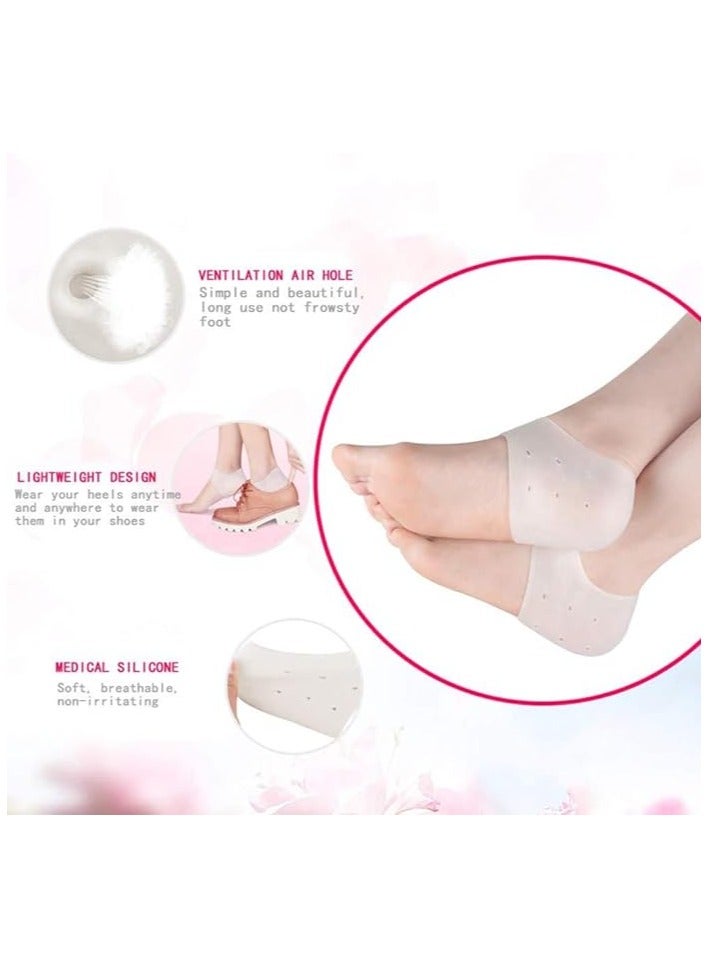 Gel Heel Protector, Gel Heel Cushion Silicon Heel Protection Pad Insoles Plantar Fasciitis Support for Women and Men - Heel Pain Relief and Pressure Relief