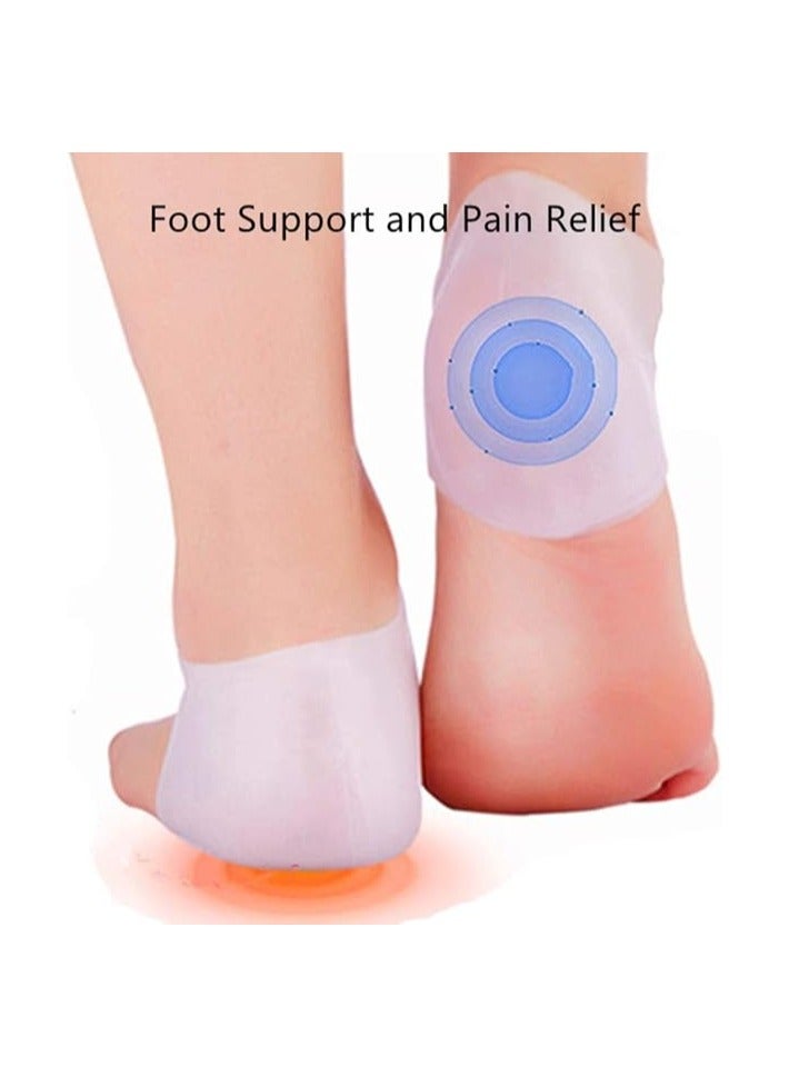 Gel Heel Protector, Gel Heel Cushion Silicon Heel Protection Pad Insoles Plantar Fasciitis Support for Women and Men - Heel Pain Relief and Pressure Relief