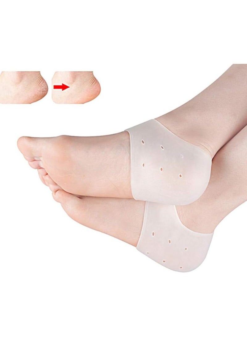 Gel Heel Protector, Gel Heel Cushion Silicon Heel Protection Pad Insoles Plantar Fasciitis Support for Women and Men - Heel Pain Relief and Pressure Relief
