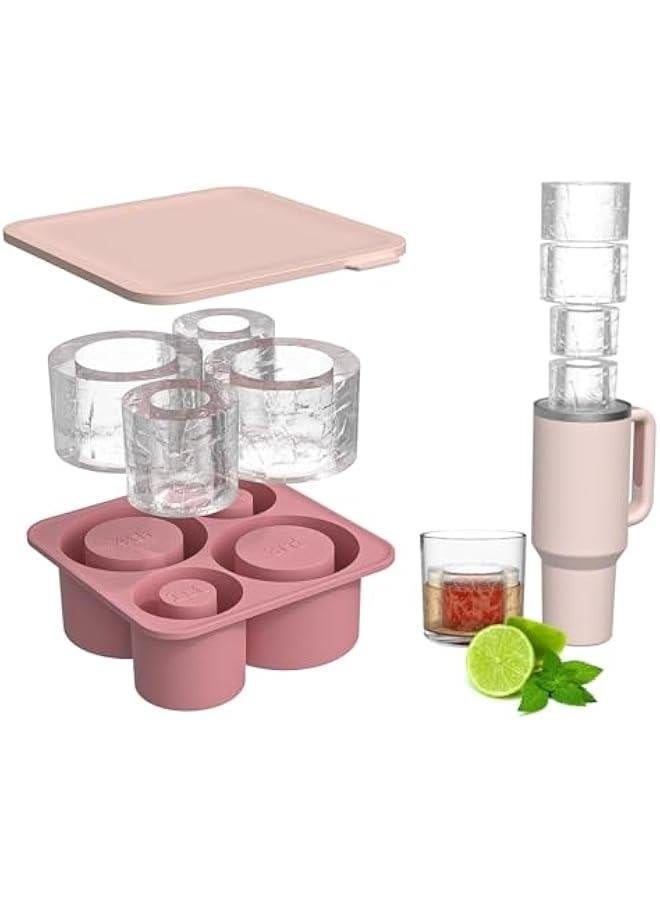 Silicone Ice Cube Tray for Stanley cup Tumbler Cup Silicone Mug Ice Mold Ice Cube Mold Cooling Ice Making Mold for Freezer (Pink) - Image 1