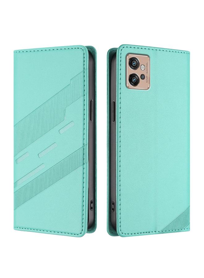 اس-توب جراب لهاتف Motorola Moto G32، جراب جلدي بتصميم محفظة متعدد الوظائف منقوش - Image 2