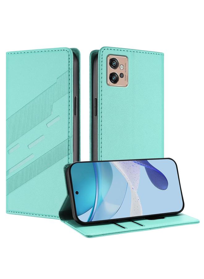 اس-توب جراب لهاتف Motorola Moto G32، جراب جلدي بتصميم محفظة متعدد الوظائف منقوش - Image 1