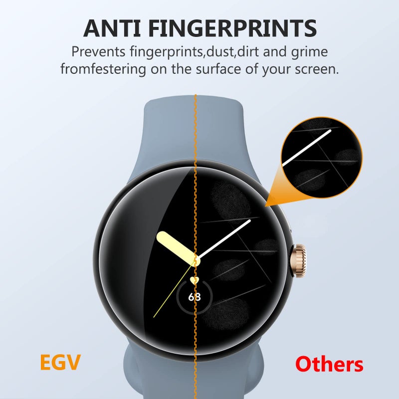 EGV 6 Pack for Google Pixel Watch 41mm Screen Protector, Pixel Watch 4/3/2/1 Screen Protector [Upgrade Flexible Film] Self-Healing, Anti-Scratch, [Non-Bubbles] Soft HD TPU - Image 3