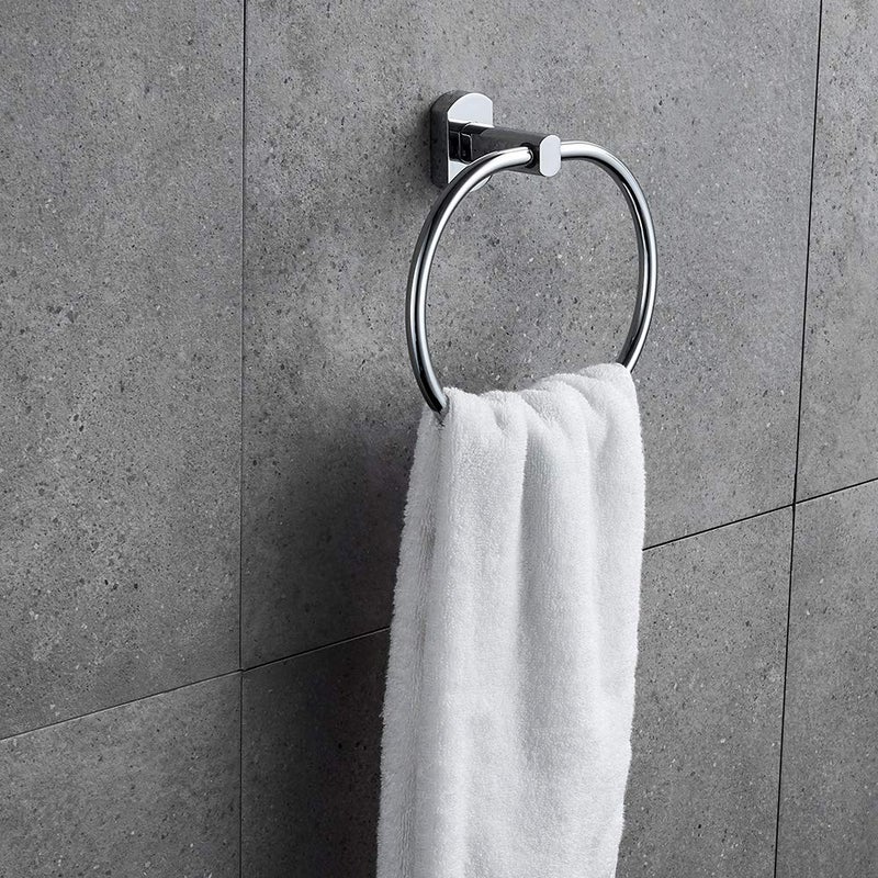 JOMOO Bathroom Towel Ring Wall Mounted Towel Holder Hanging Towel Hanger Bathroom Accessories Chrome - Image 2