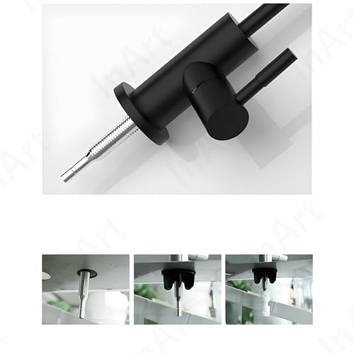 InArt Drinking Water Faucet for Kitchen Sink - Stainless Steel, Black Matt Finish, 360 Swivel, Non-Air Gap RO Faucet with 2-Year Warranty SS304, 360° Swivel Square - Image 5